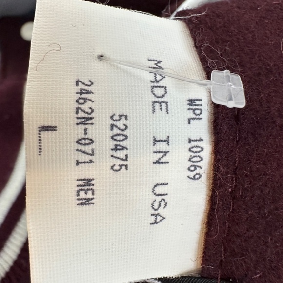 Vintage BUTWIN USA Maroon Wool White Leather Reversible Bamber Jacket Men's L - Picture 14 of 15